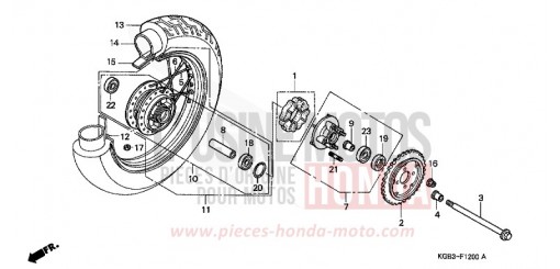 ROUE ARRIERE VT125CY de 2000